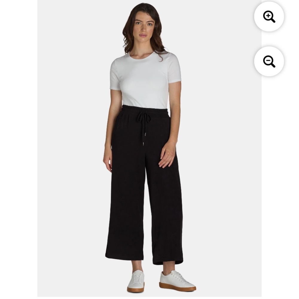 NWT Time and Tru Women’s Wide Leg Hacci Pants Size XXL (22) Color Black